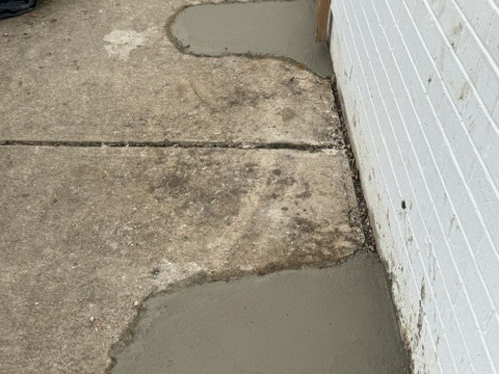 Finished exterior slab and walkway patch