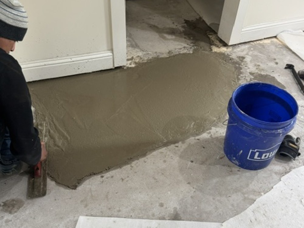 Finished interior slab patch