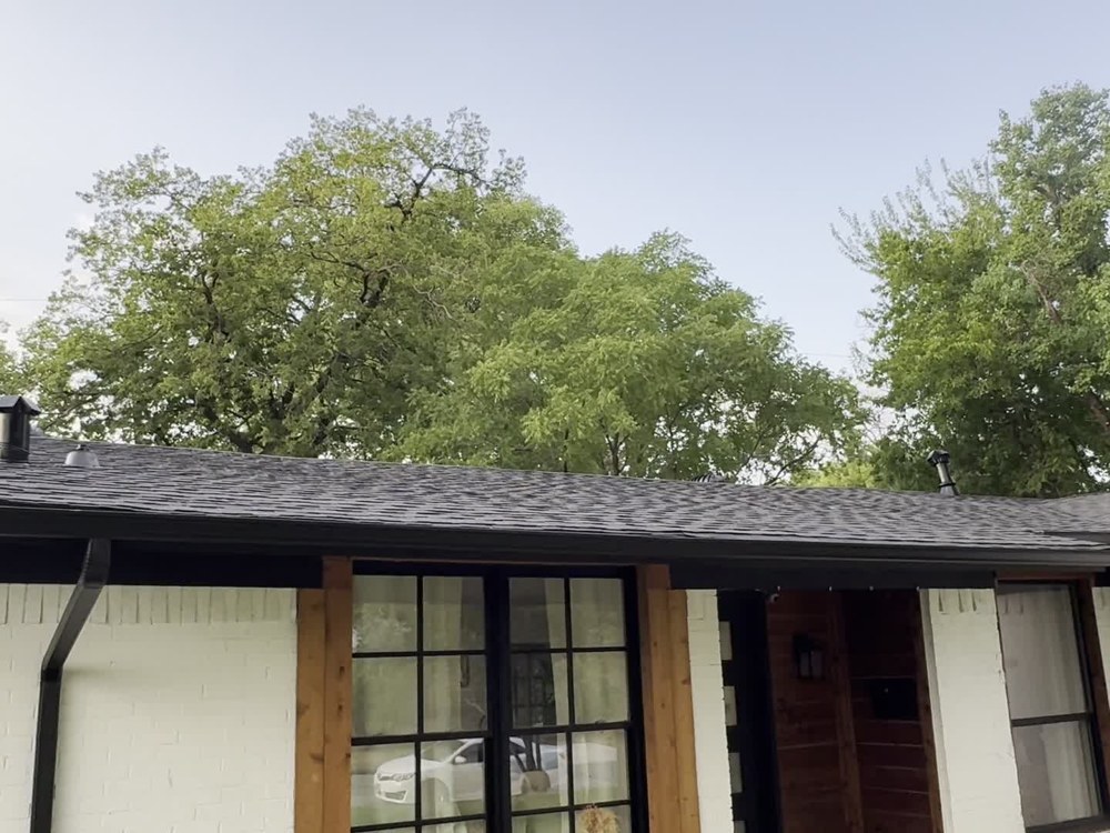 Finished roof over the home's front entry